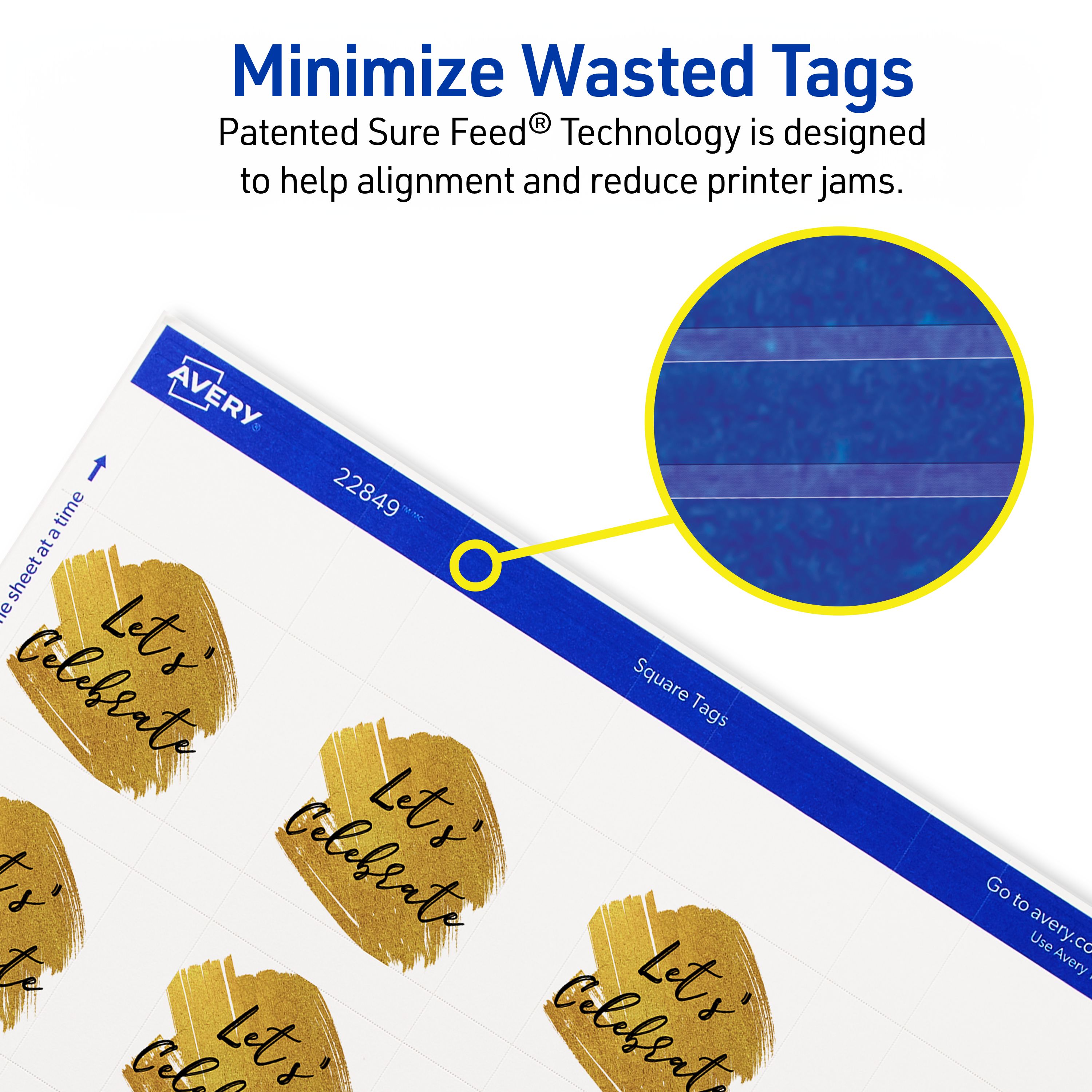 Square Tags with String, 1-1/2